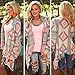 FULLIN Women Casual Geometry Printed Irregular Open Front Knit Cardigan,2XL