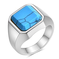 MYNENEY 14K Gold/Silver/Black Plated Square Signet
