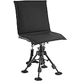 VEVOR Hunting Chair, 360° Silent Swivel, Foldable Portable Blind Chair, Heavy-Duty Steel Frame Ground Stool Seat,with Seat Co
