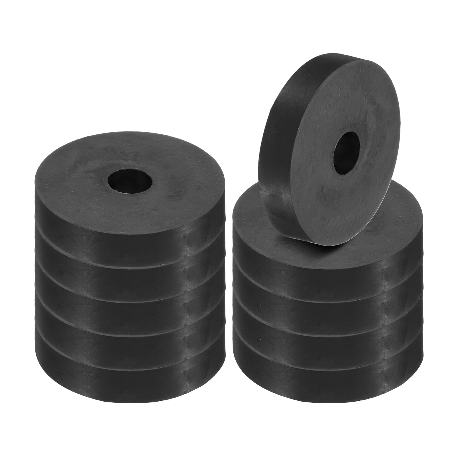 PATIKIL Multi Purpose Rubber Spacer, 10 Pcs 2"OD 0.47"ID 0.4"Thickness Neoprene Round Anti-Vibration Isolation Pads Isolator Rubber Bushings Spacer Washer for HVAC Bolts Car Accessories