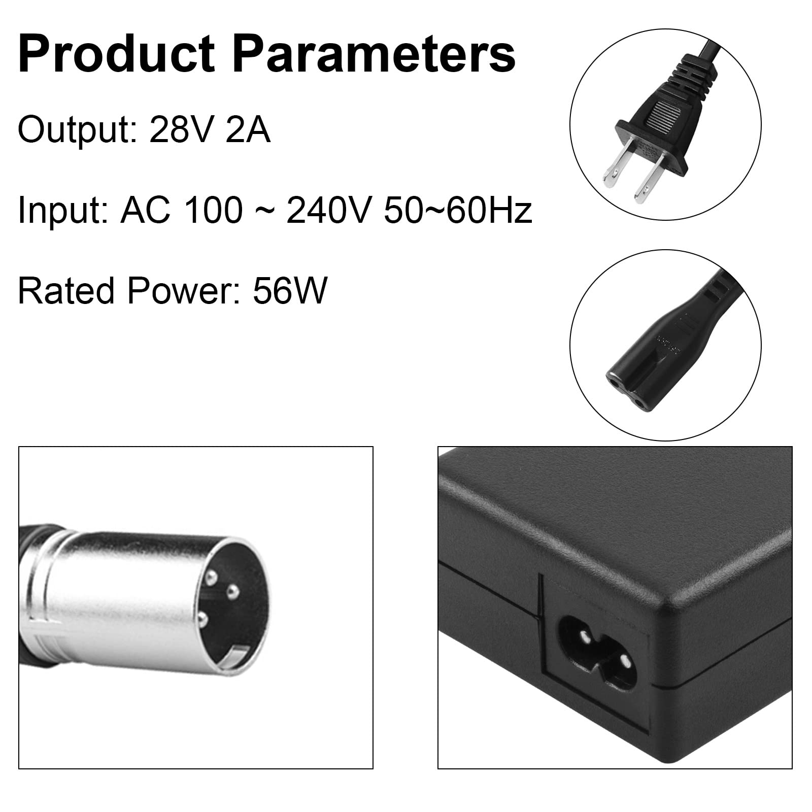 24V 2A Scooter Battery Charger for Golden Buzzaround Lite, Jazzy Power Chair,Pride Hoveround Mobility,Schwinn S300 S350 S400 S500 S650,Ezip 400 500 650 750 900 Mountain Trailz,Shoprider