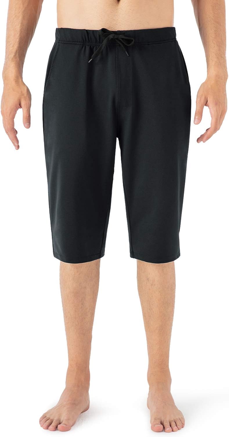 Naviskin Men's 14" Inches Athletic Shorts Lightweight Home Workout Yoga Fitness Walking Running Casual Shorts with Pockets: Clothing