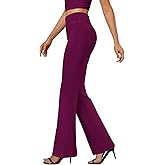 DLOODA Womens Bootcut Dress Pants Business Casual Work Pants with Pockets High Waist Stretchy Trousers Pull On Office Slacks