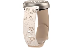 CONIDIDO Floral Band Compatible with Garmin Lily 2, 14mm Soft Silicone Cute Women Two-Tone Flower Sport Strap Quick Release Replacement Adjustable Wristband for Lily 2 Active/2 Classic Smart Watch Accessory