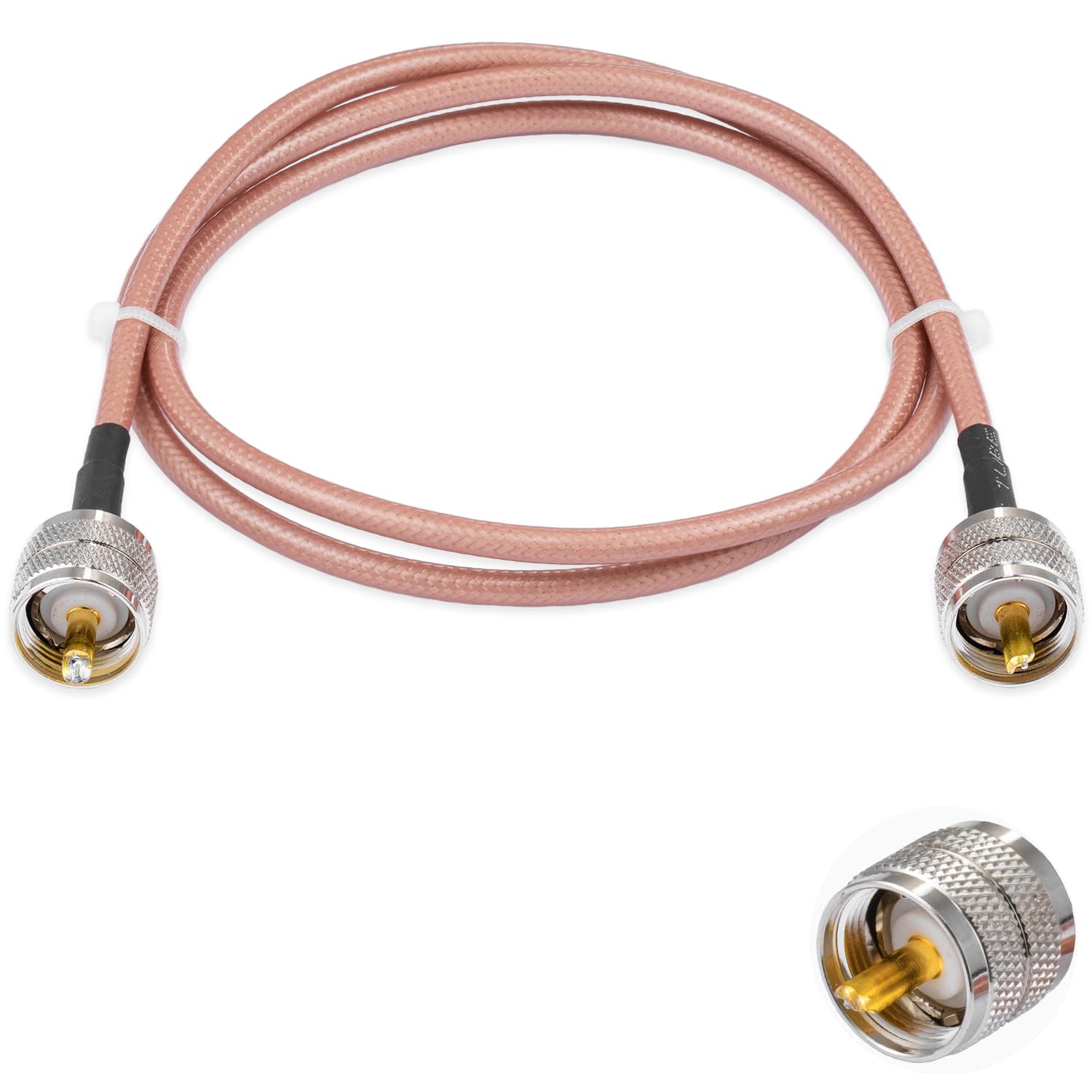 Vecys PL 259 Cable UHF Male PL-259 to UHF Male PL-259 Low Loss Coax Cable RG400 3FT/1M for Walkie Talkie CB Radio SWR Meter Antenna Analyzer