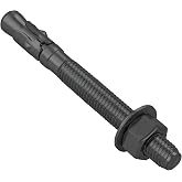 Wensilon 30Pcs 3/8x4 Inch Standard Fasteners for Heavy-Duty Black Wedge Anchors for Cement and Concrete