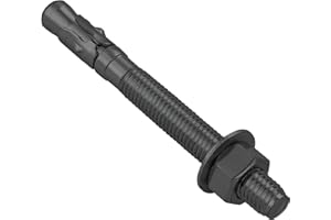Wensilon 10Pcs 3/8x4 Inch Standard Fasteners for Heavy-Duty Black Wedge Anchors for Cement and Concrete