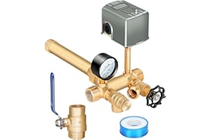 MIUMOON Upgrade 1"x 11"Well Pressure Tank Tee Kit with Union for Water Well Pressure Tank, Well Tank Tee Kit with 40-60Psi Pressure Switch, Pressure Tank Tee for Well Pressure Tank with Diameters Up to 16"