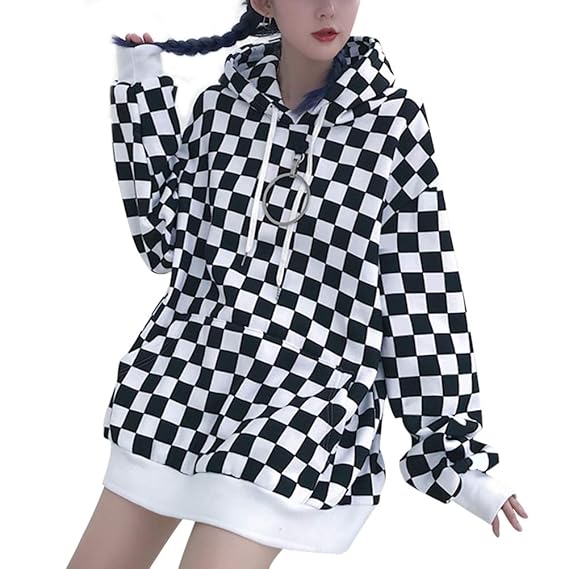 checkerboard hoodie women's