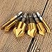 Countersink Drill Bits Center Punch Tool Sets, Sibaok 1 Pcs Brass Automatic Punch, 6 Pcs Hex Shank Five-blade Chamfering Drill Bit High Carbon Steel Titanium Plated for Wood DIY, 6/8/9/12/16/19mm