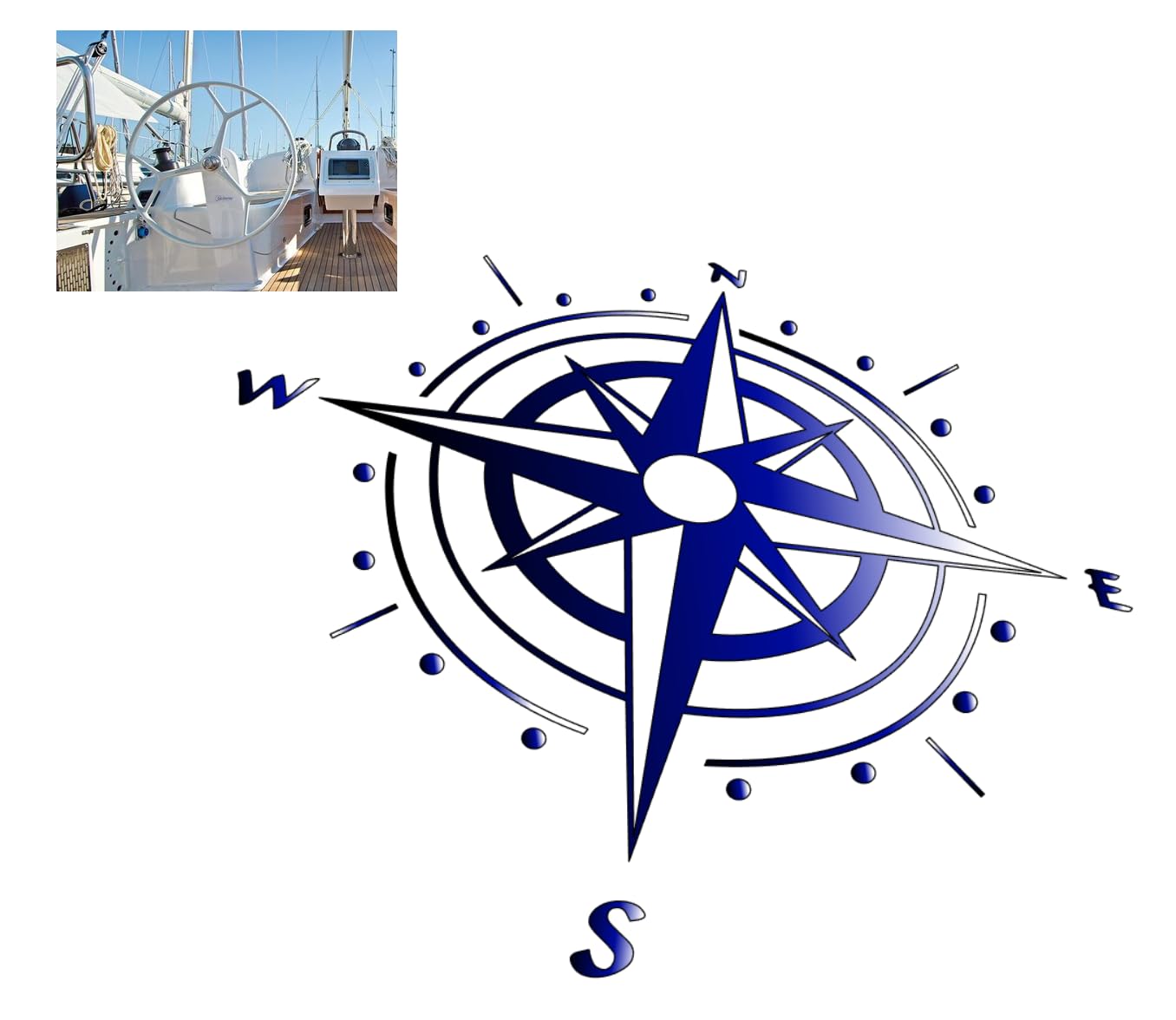 Compass Sticker for Outdoor and Indoor (RPt 53) (9 cm, Transparent Blue 10/2)