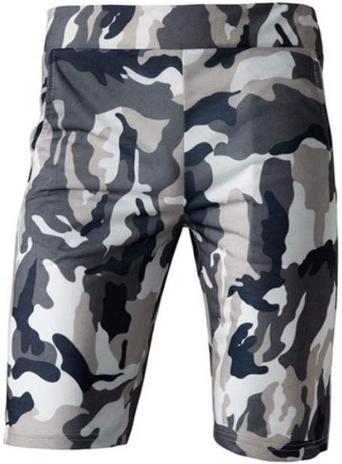 mens camo shorts elastic waist