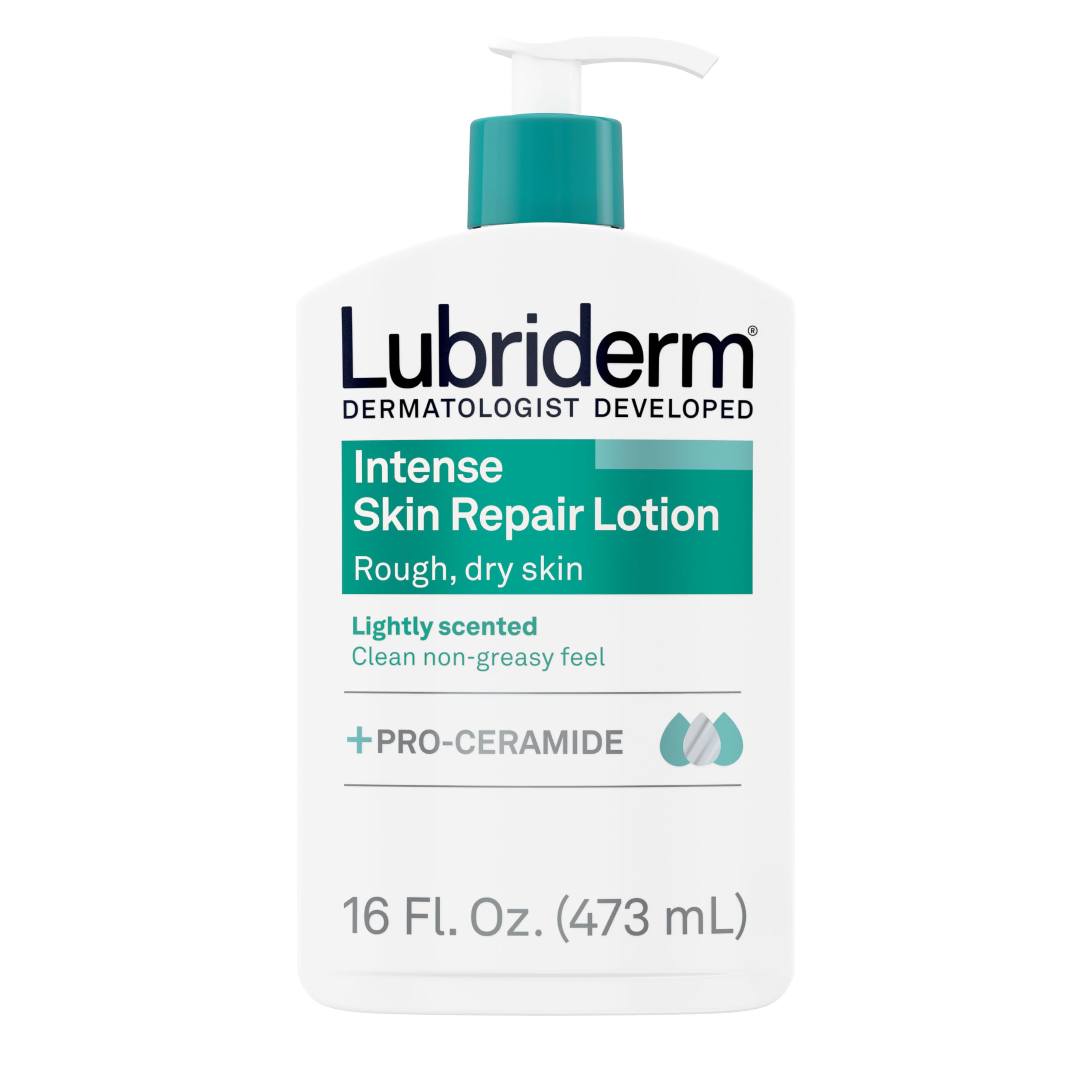 Photo 1 of Lubriderm Intense Skin Repair Moisturizing Hand & Body Lotion + Pro-Ceramide, 48-Hour Hydration for Rough, Dry, & Sensitive Skin, Non-Greasy, Hypoallergenic, Lightly Scented, 16 fl. oz