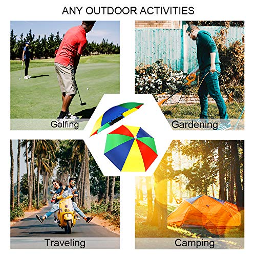 Heqishun 5 Stücke Regenschirmhut als Spassgeschenk an Karneval Regenschirmmütze Spaßiges Accessoire Kopfregenschirm… – Bild 4