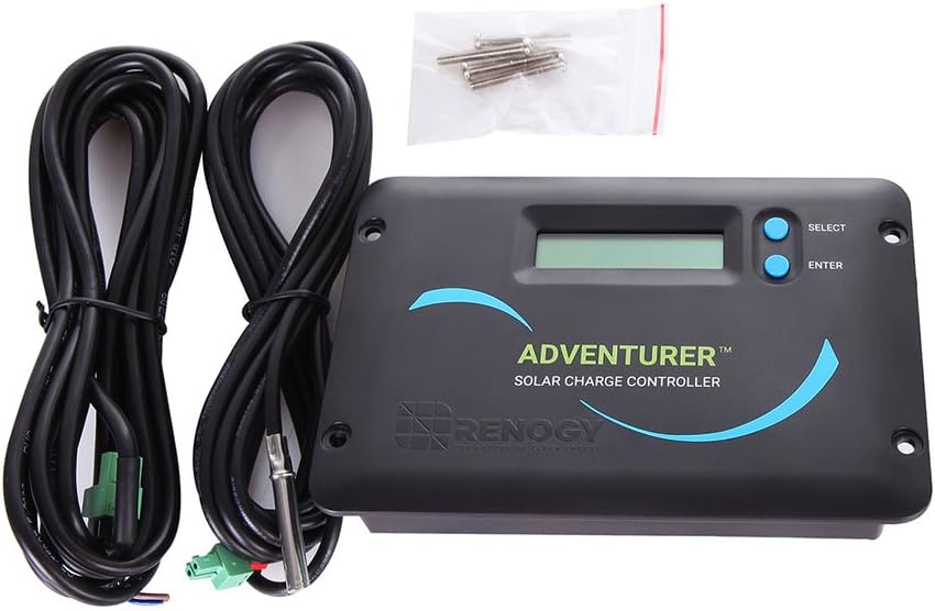 Renogy Adventurer 30A 12V/24V Negative Ground PWM Flush Mount Charge Controller with LCD Display, Compatible with Sealed, Gel, Flooded and Lithium Batteries : Garden & Outdoor
