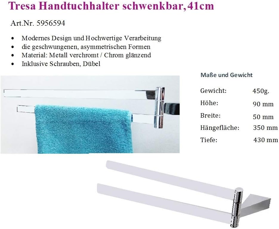 OBI Tresa toallero de barra con los brazos móviles : Amazon ...