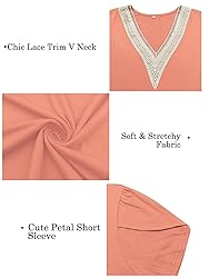 Womens Plus Size Tops Loose Fit Tulip Sleeve Summer