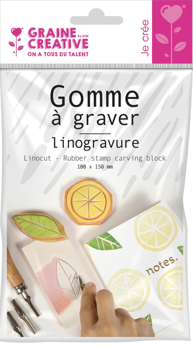 Graine Créative Bag 1 plate of engraving gum for linocutting - 15 x 10 cm