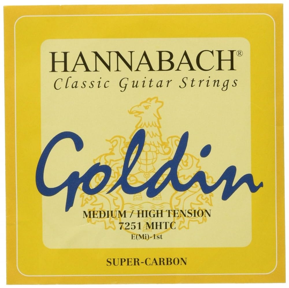 Hannabach Classical Guitar Strings Series 725 Medium/High Tension Goldin Super Carbon - E1 - 7251MHTC