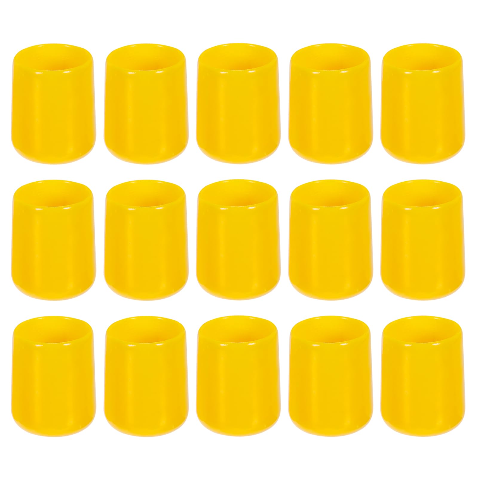 Rebower 100 Pack Screw Thread Protector Cover Rubber End Caps, [for Screw, Bolt, Rod End Cap] - 5/8 inch(16mm) inner dia/Yellow