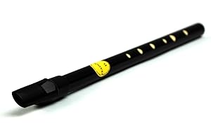 Feadóg Brass Traditional Irish Tin Penny Whistle in the Key of D, Black Colour