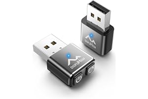 Dofuhem Metal Mini Mouse Mover with 2 Buttons Undetectable Tiny Mouse Jiggler with ON/Off Switch 3 Jiggle Modes Automatically Simulates Mouse Movement for Computer Awakening, USB Mouse Jiggler, 1 Pair