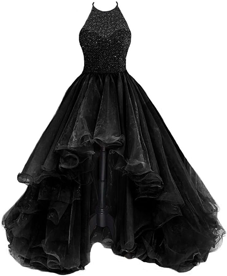 LOVING HOUSE Women's High Low Beading Organza Prom Dress ed Party Ball Gown P014