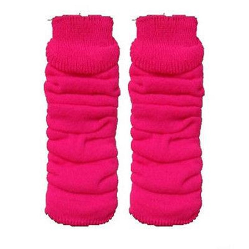 Luxurious Ladies 80's Dance Plain Ribbed Leg Warmers, Neon Leg warmers