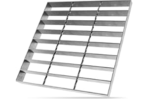 LYASIL Galvanized Steel Drain Grate 12x12 Inch Outdoor Square Drain Cover B Class Heavy Duty Sewer Grate Replacement Durable Channel Grate for Driveway Concrete Yard