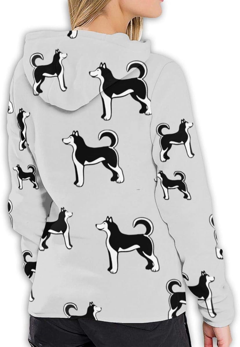Siberian Husky Dog Hoodie Damenmode Warmer Winter Außerhalb der