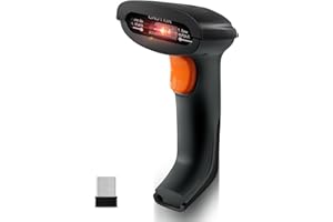 JRHC Handheld Barcode Scanner, Rechargeable 1D Wireless CCD Bar Code Reader Scanner with USB Receiver and Holder for POS System Sensing, Store, Supermarket, Warehouse