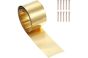 YELARXI Brass Sheet Roll Metal Film Brass Foil Plate, 0.5 x 50 x 1000mm 28 Gauge(0.5mm) Thickness Fit for DIY Crafts Electric