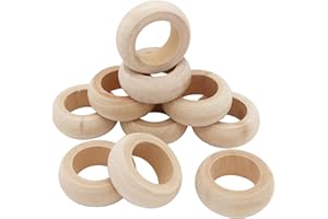 ARNCRAFT Napkin Rings Dining Table Napkin Holder, Classic Everyday Use Thanksgiving, Christmas Napkin Rings Buckles,Festive Party Gift Farmhouse for Table (Unfinished Set of 12)