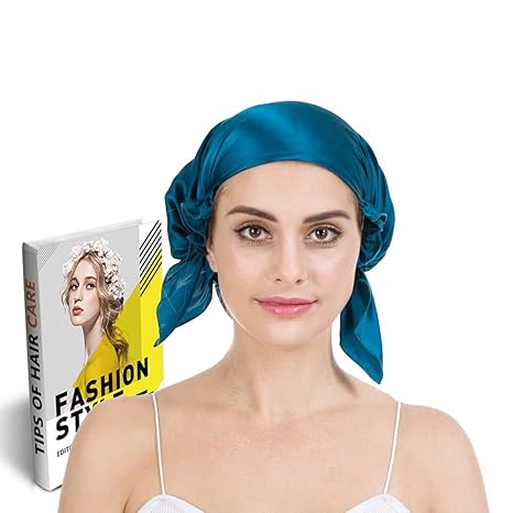 Buy Blue Savena 100 Mulberry Silk Night Sleeping Cap For Long