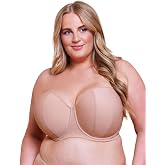 Curvy Kate Women's Luxe Strapless Multiway Underwire Bra, CK2601, Latte, 34FF