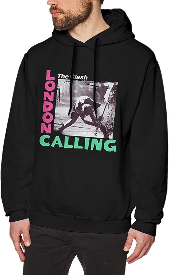 Men's The Clash Novelty Pullover Hoodie Unisex Hoodies No Pocket Sweatshirt Black