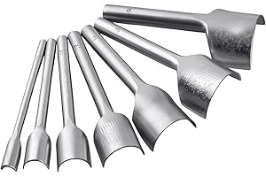 7 Pieces Leather Craft Tools Half-Round Punch Arc-Shaped Leather Edge Cutter Cutting End Punch Tool Kit for Craft Strap Belt 