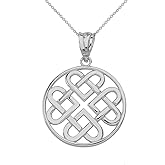 Claddagh Gold Women's 925 Sterling Silver Endless Celtic Knot Heart Infinity Pendant Necklace