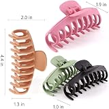 Esteopt Large Plastic Hair Claw Clips Non-Slip Strong Hold for Thick Hair Black view 7