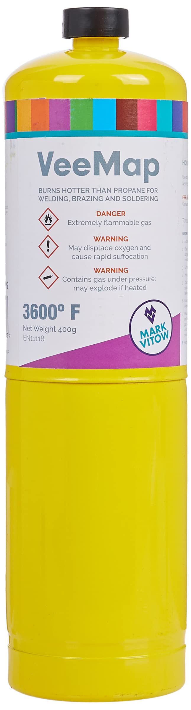 Mark Vitow MAPP Map Gas Plus Cylinder, Yellow, 453 g