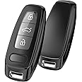 ELOHEI for Audi Key Fob Cover, Special Soft TPU Key Case Cover Protector Compatible with Audi A6L A6 A7 A8 Q7 Q8 E-Tron 2018-2022 A3 S3 S6 SQ7 RS6 S7 RS7 Smart Key(Black)