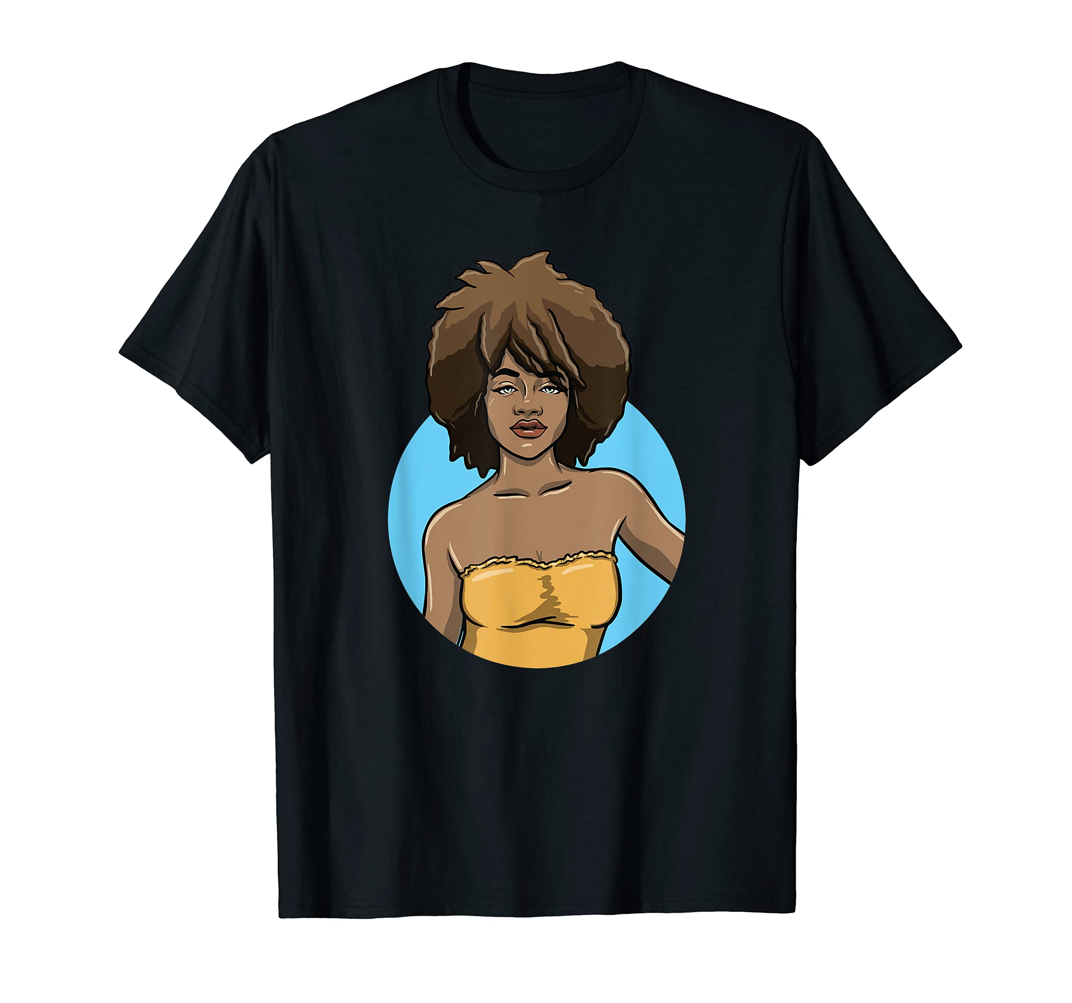 Kinky Natural Hair Green Eyed Caramel Black Woman T-Shirt