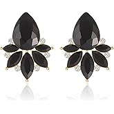 ATIMIGO Vintage Rhinestone Drop Earrings Elegant Crystal Cluster Art Deco Hypoallergenic Wedding Bridal Earrings for Women Brids Bridsmaids Prom Formal