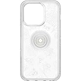 OtterBox iPhone 14 Pro Otter + Pop Symmetry Series Clear Case - FLOWER OF MONTH (Clear), integrated PopSockets PopGrip, slim, pocket-friendly, raised edges protect camera & screen
