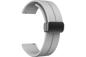 LYSMVIVI Magnetic Watch Band 22mm 20mm 19mm 18mm 16mm With Quick Release Soft Silicone Sport Watch Band for Men Women, Magnetic Silicone Replacement Strap