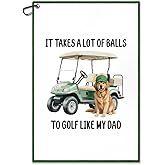 Juoqg It Takes A Lot of Golf Towel, Fun Golf Bag Towel with Clip, Dog Lover Golfing Accessories, Golfing Gifts for Pet Owner Friend, Father Christmas Retirement Birthday Gifts for Golfer Dog Dad Lover