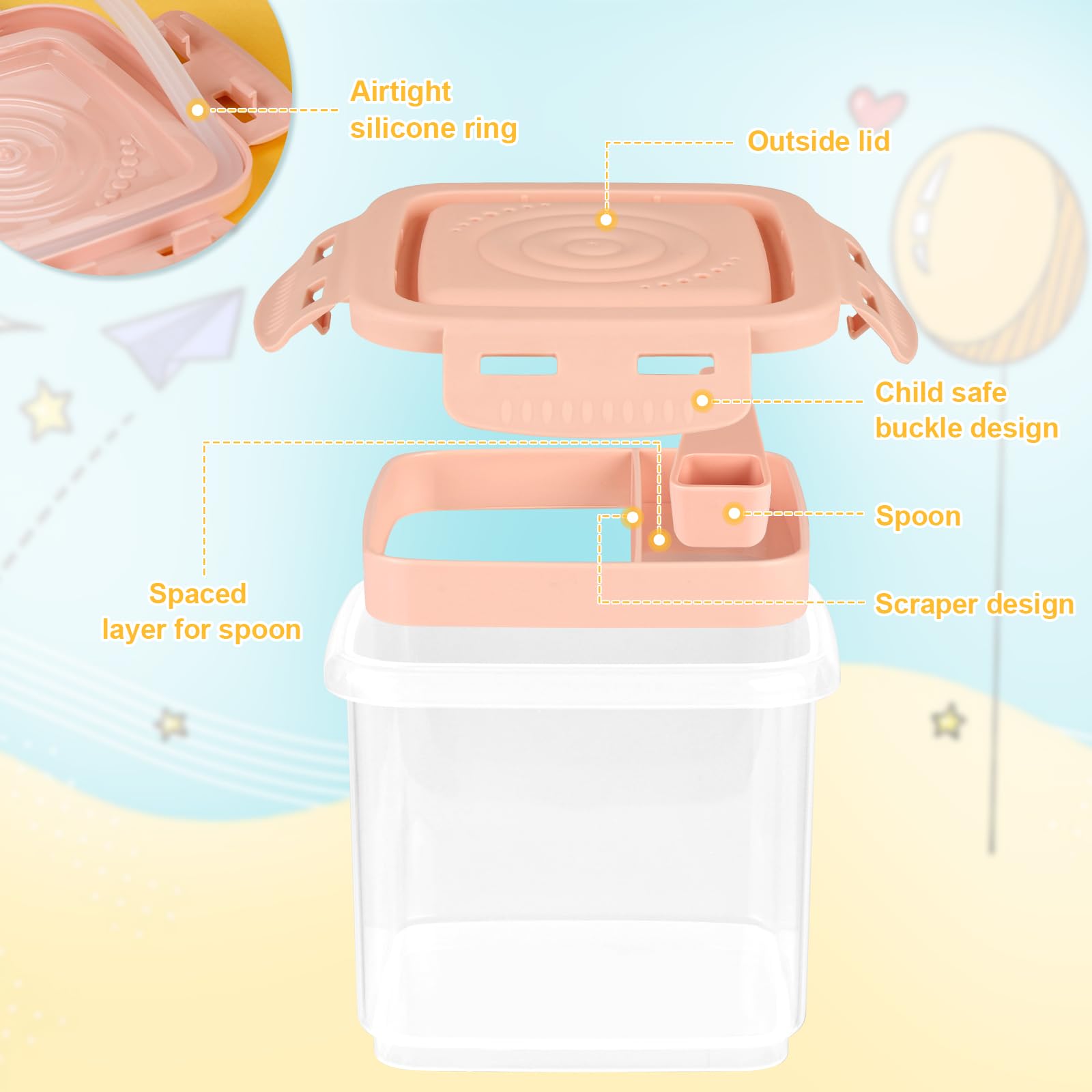 Accmor Formula Dispenser On The Go, Formula Container to Go, Portable Milk Powder Kids Snack Container with Scoop for Infant Toddler Travel Outdoor Picnic