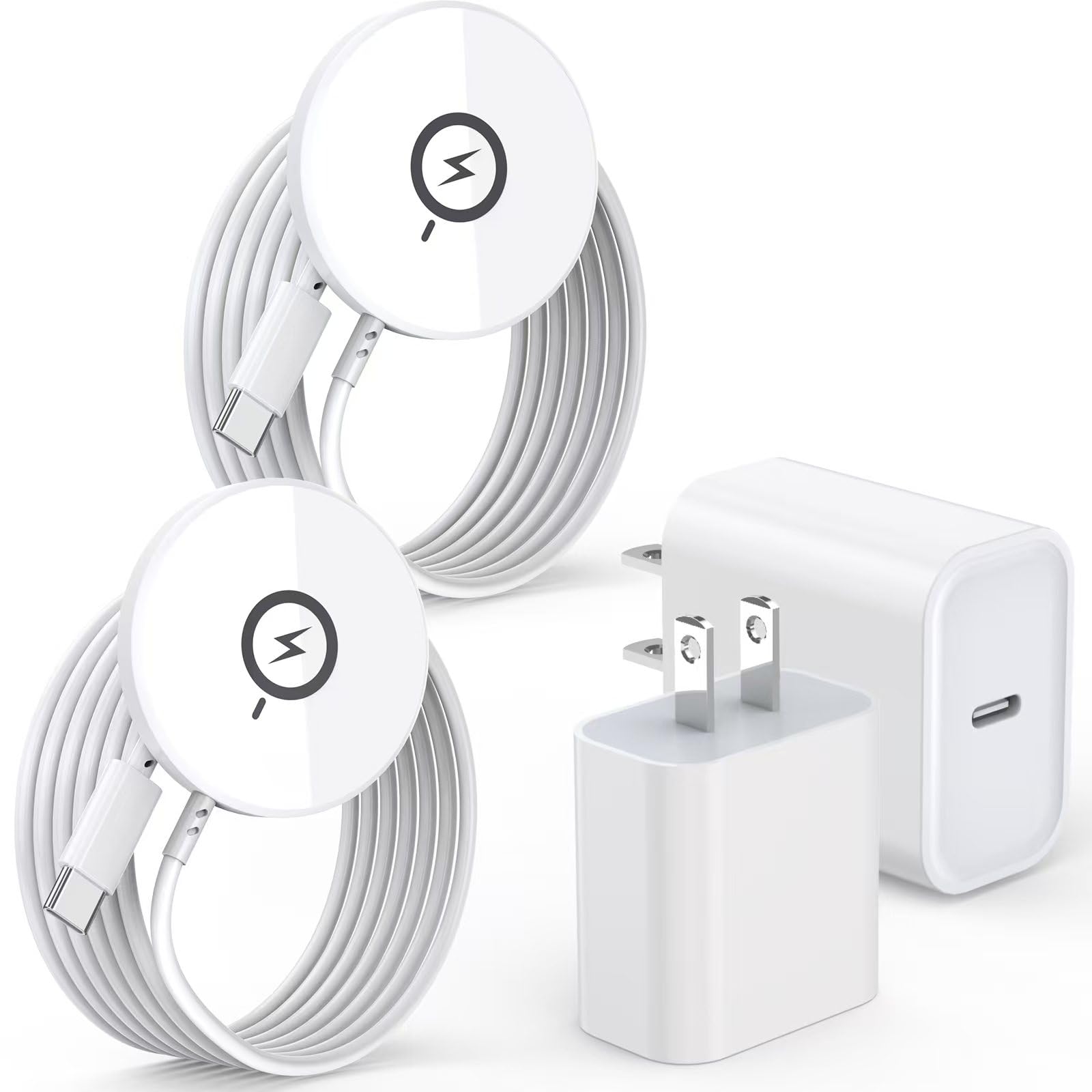 Photo 1 of ?Apple MFi Certified?Magnetic Wireless Charger 10FT Apple Magsafe Charger,2Pack Fast Mag-Safe Charging Wireless iPhone Charge Pad 10Foot USB C Block Adapter for iPhone 17 16 15 14 13 12 Series,AirPods