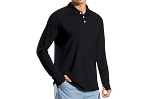 JWNYJFB Sun Shirt Mens UPF 50 Long Sleeve UV Protection Golf Polo T-Shirt Lightweight Hiking Fishing Swim Cooling Shirts