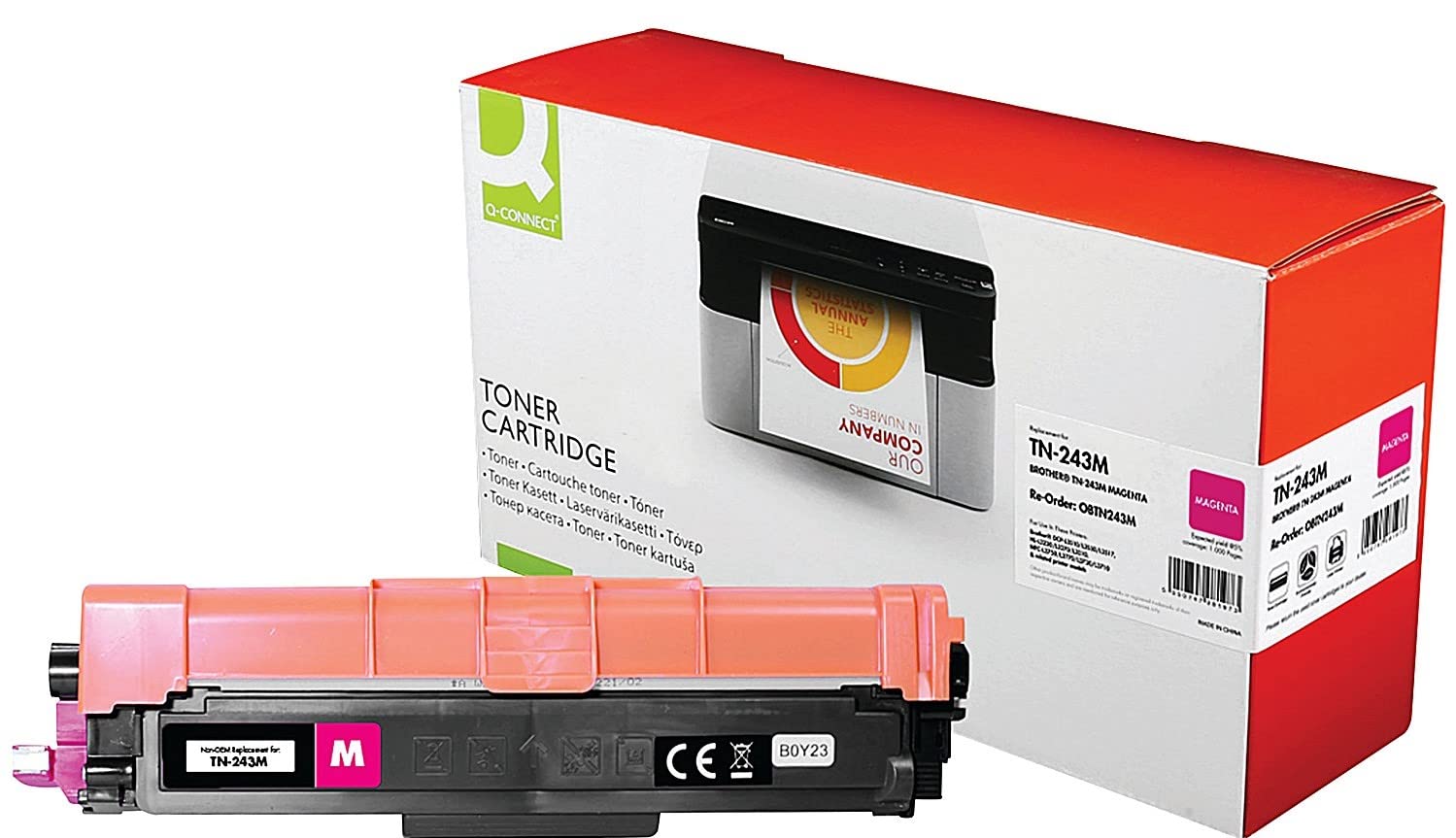 Q-Connect Brother TN-243M Toner Cartridge Magenta TN-243M-COMP